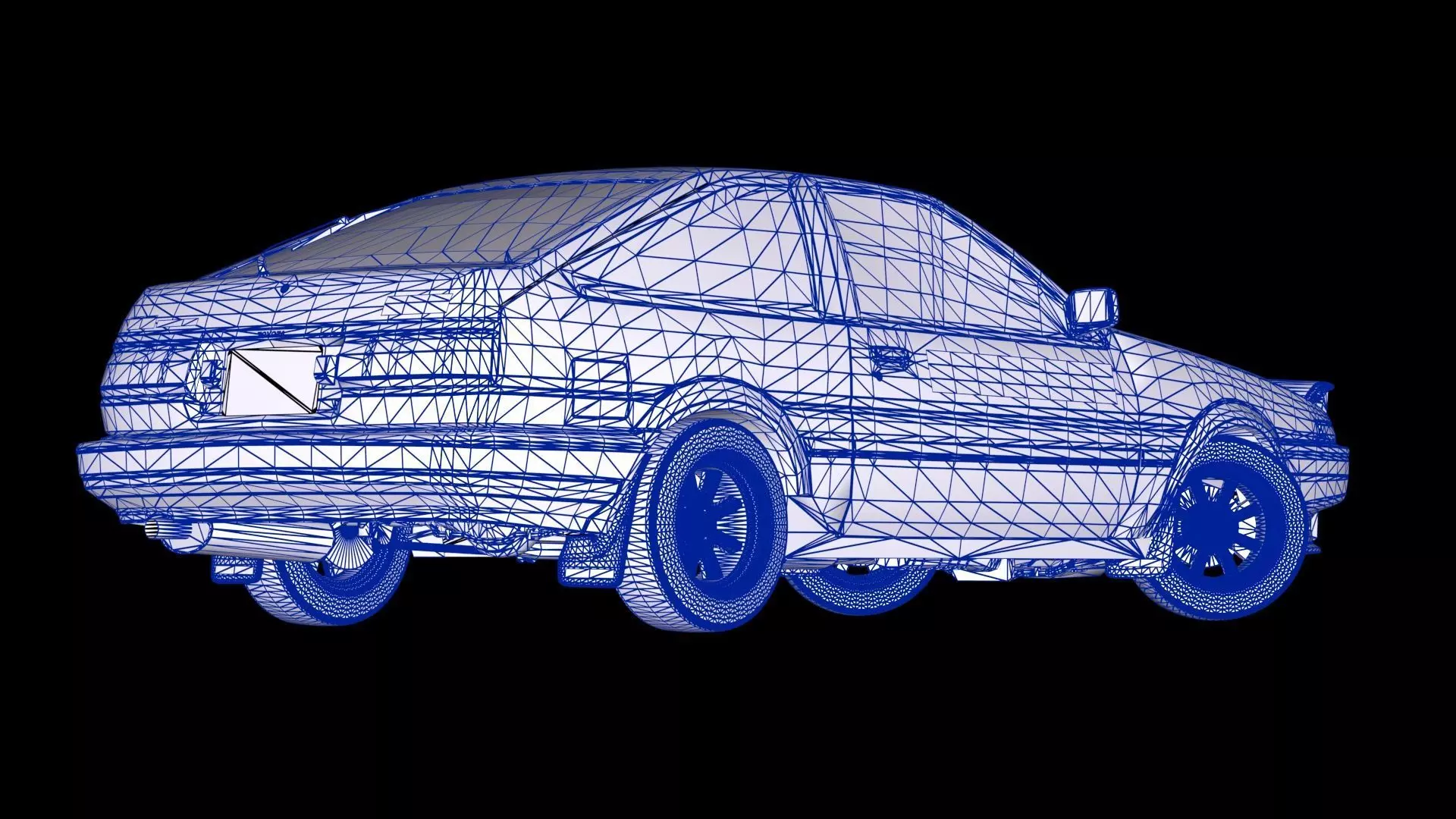 Initial D Takumi Toyota AE86 Trueno GT-Apex  Low-poly 3D model_15