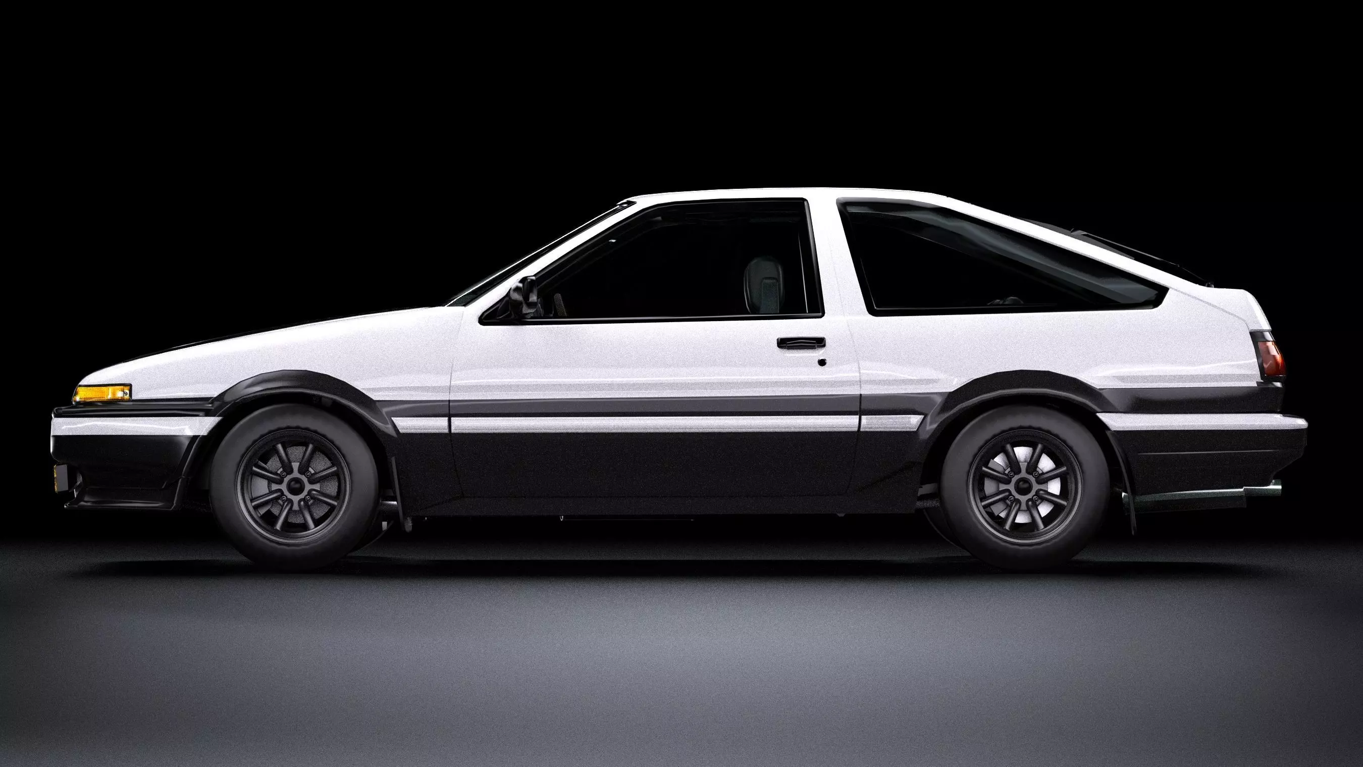 Initial D Takumi Toyota AE86 Trueno GT-Apex  Low-poly 3D model_8
