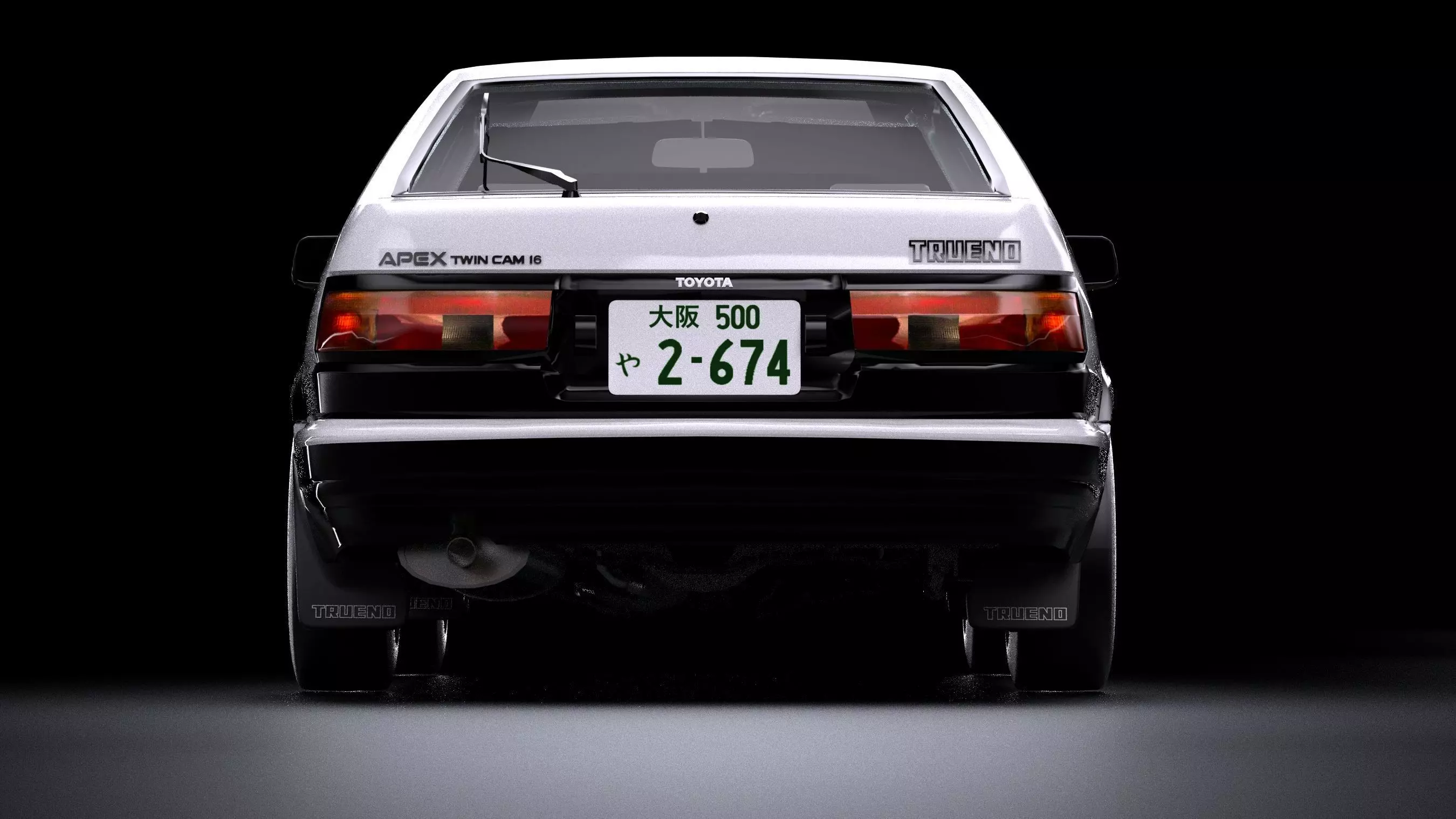 Initial D Takumi Toyota AE86 Trueno GT-Apex  Low-poly 3D model_7