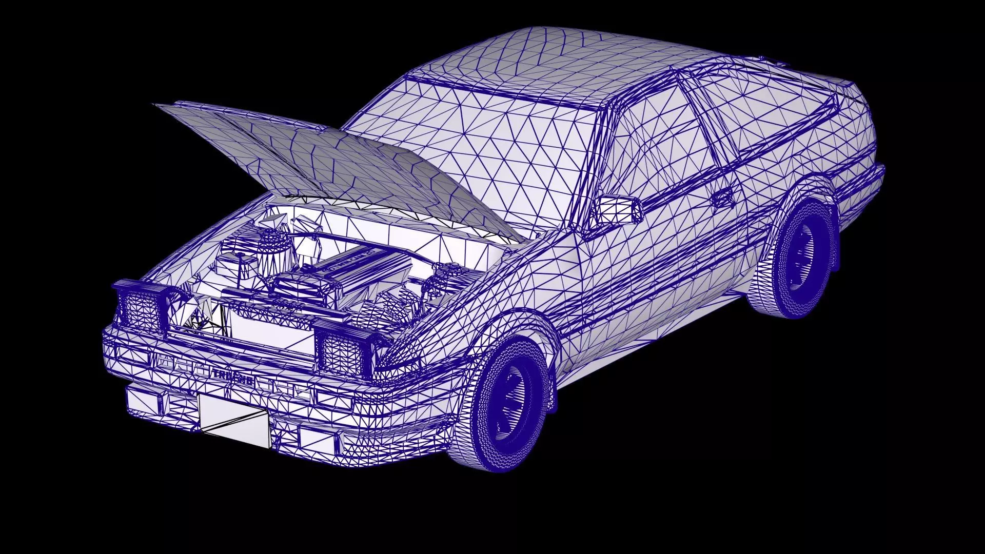 Initial D Takumi Toyota AE86 Trueno GT-Apex  Low-poly 3D model_13