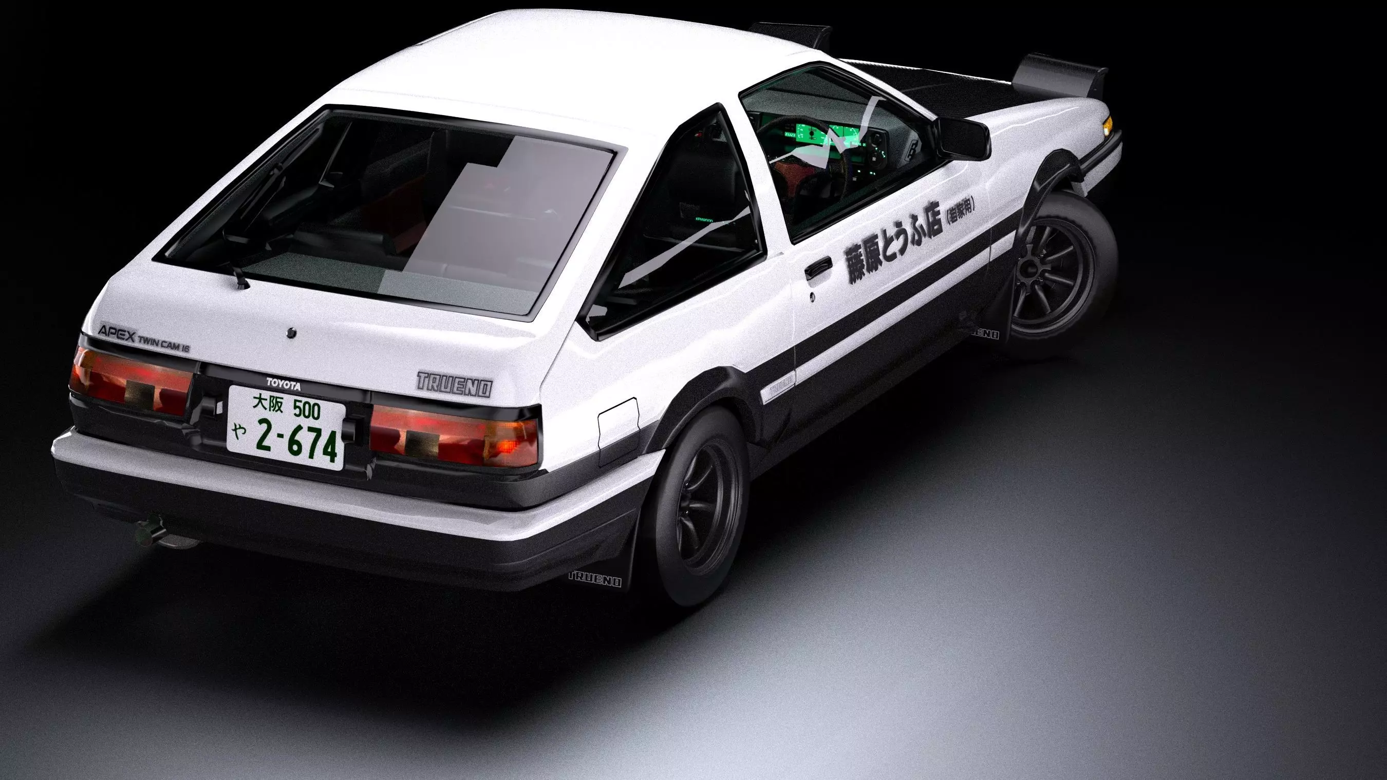 Initial D Takumi Toyota AE86 Trueno GT-Apex  Low-poly 3D model_5