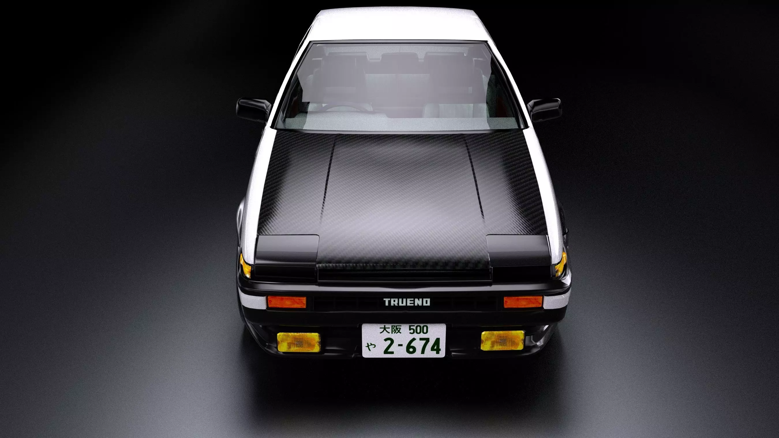 Initial D Takumi Toyota AE86 Trueno GT-Apex  Low-poly 3D model_9