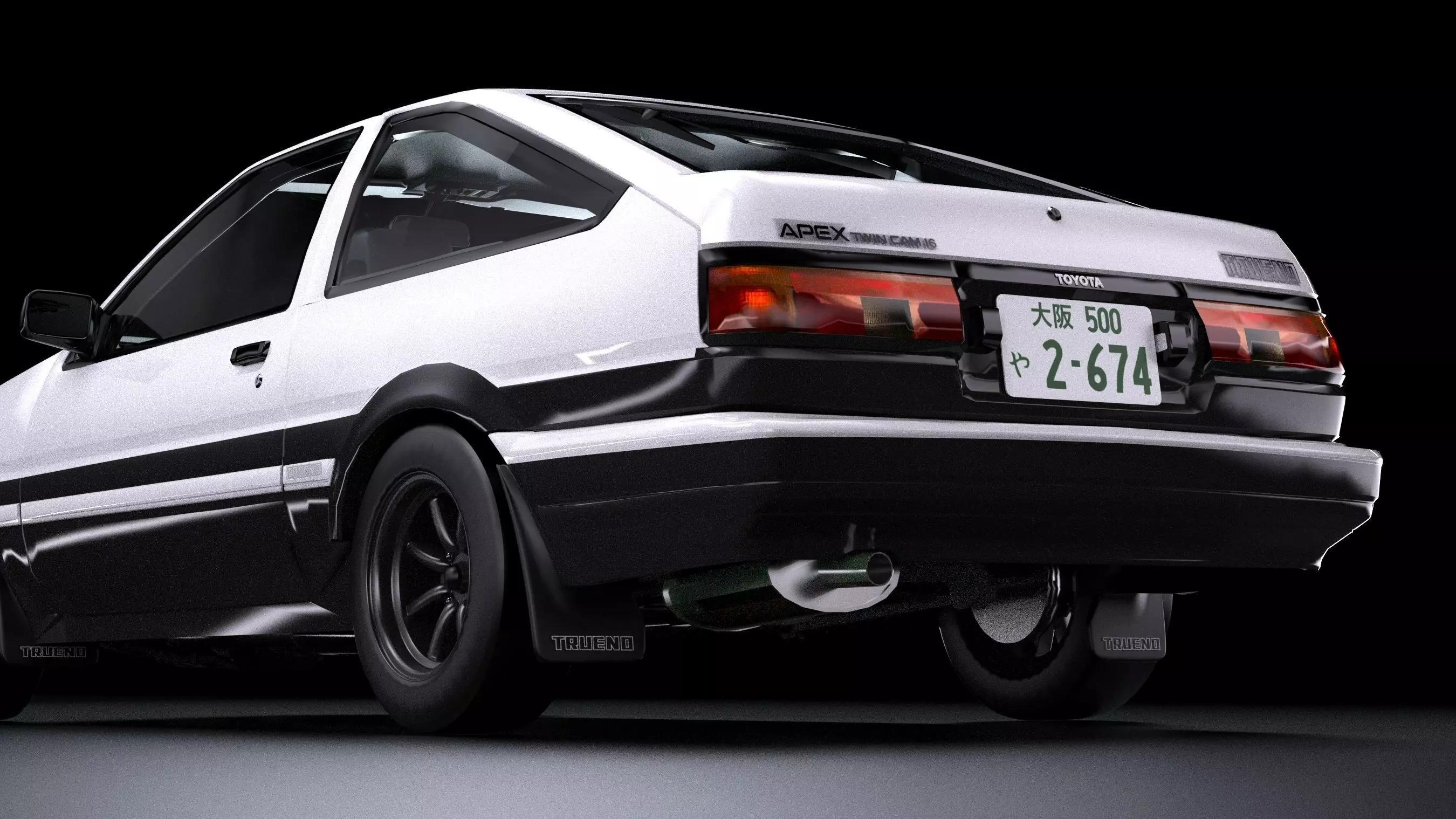 Initial D Takumi Toyota AE86 Trueno GT-Apex  Low-poly 3D model_6