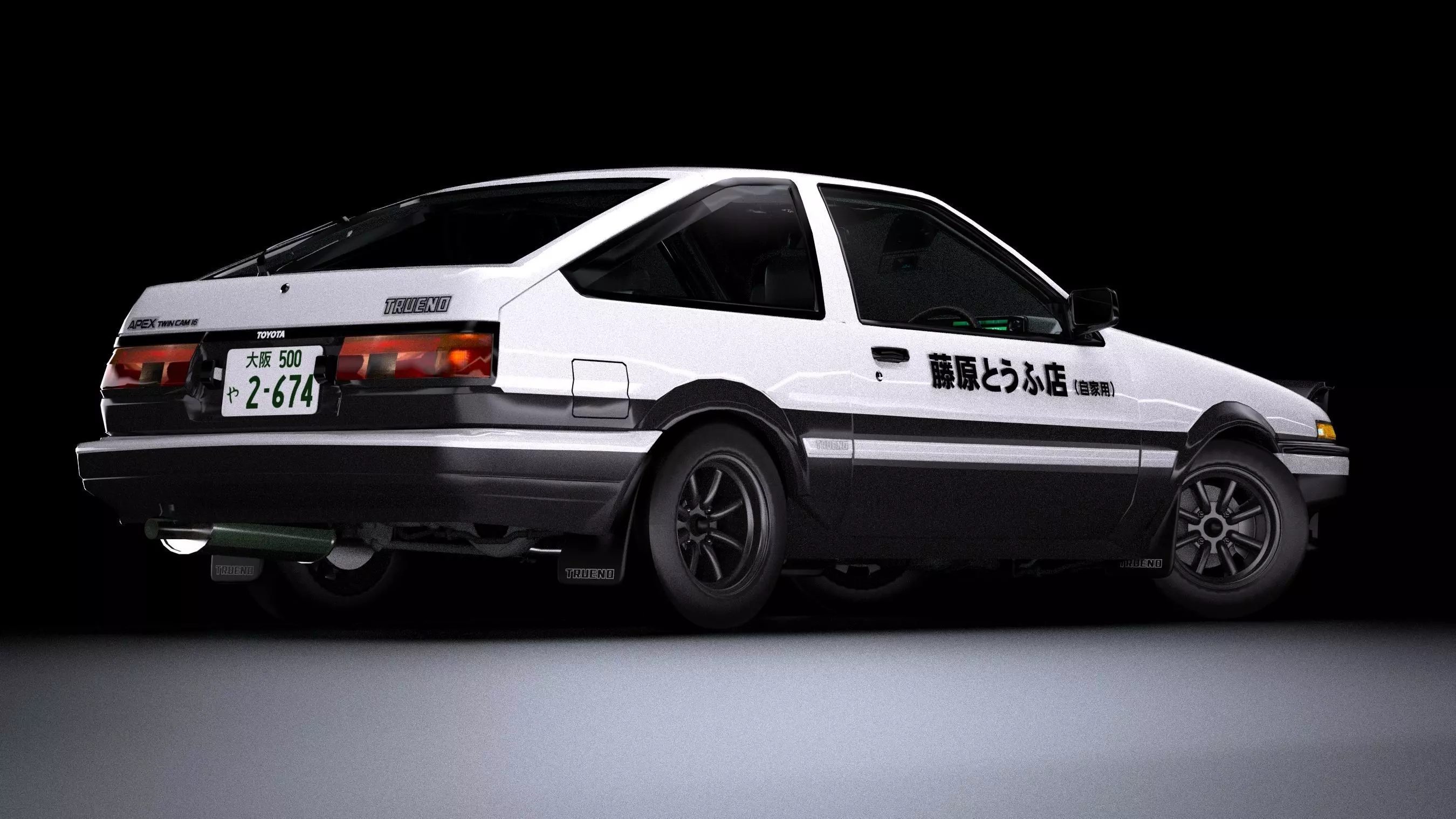 Initial D Takumi Toyota AE86 Trueno GT-Apex  Low-poly 3D model_2