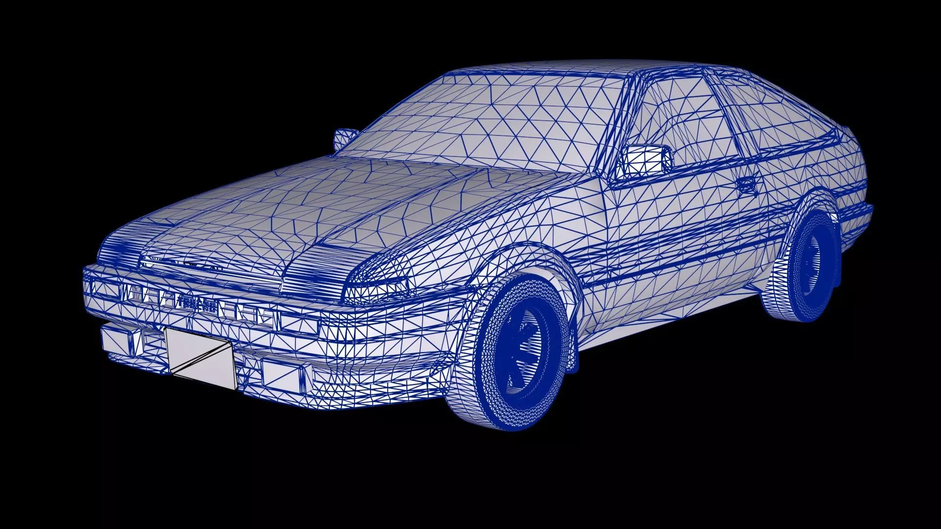 Initial D Takumi Toyota AE86 Trueno GT-Apex  Low-poly 3D model_17