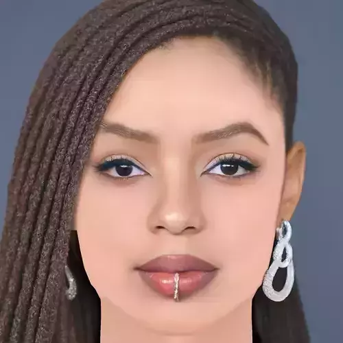 Chloe Bailey Head - No Hair - Low poly head for game