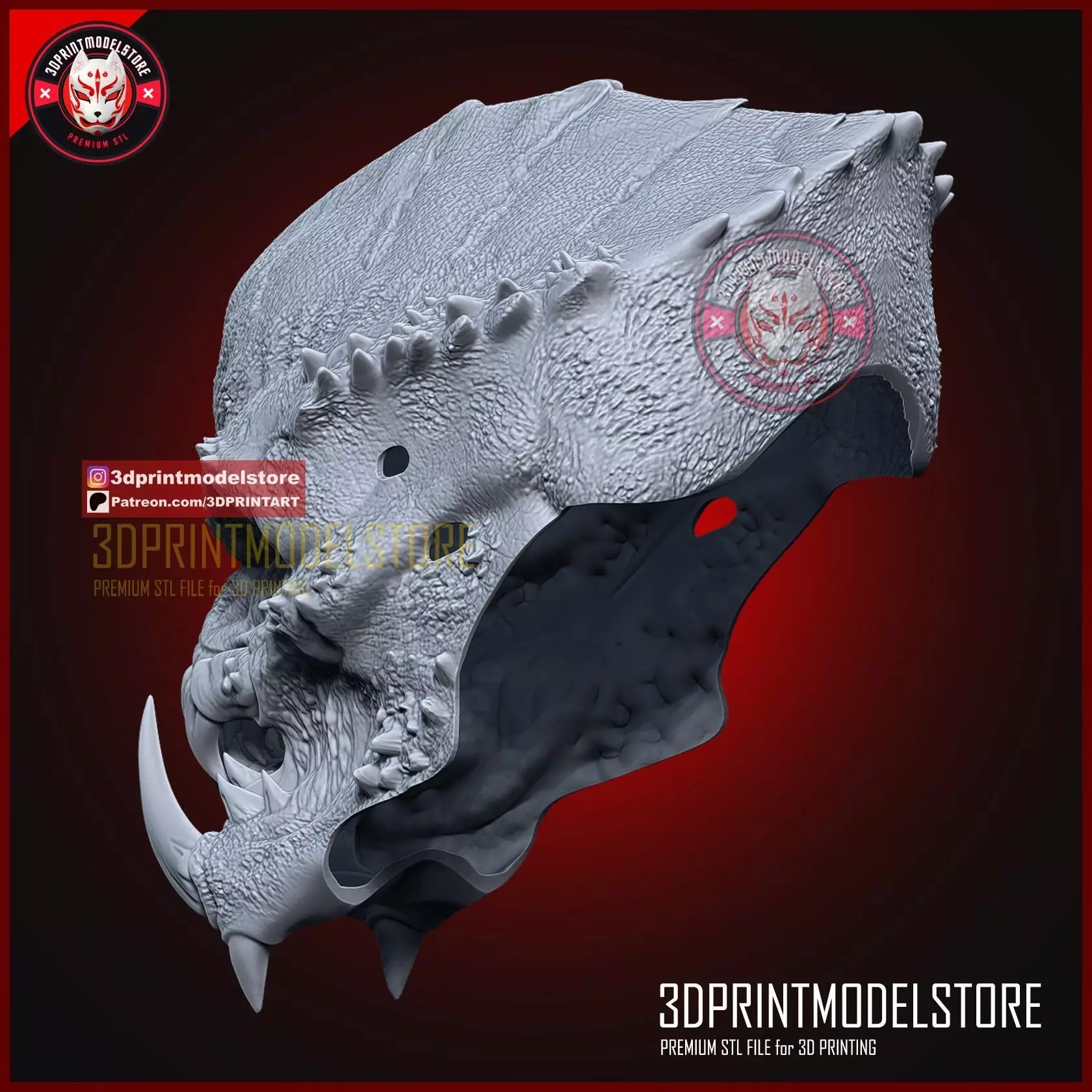 Predator Mask - Predator Helmet - Halloween Cosplay 3D print model_4