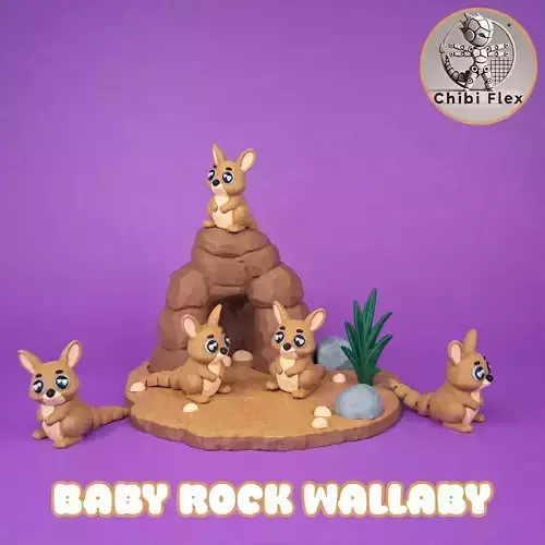 Flexi Baby Rock Wallaby and Diorama kit