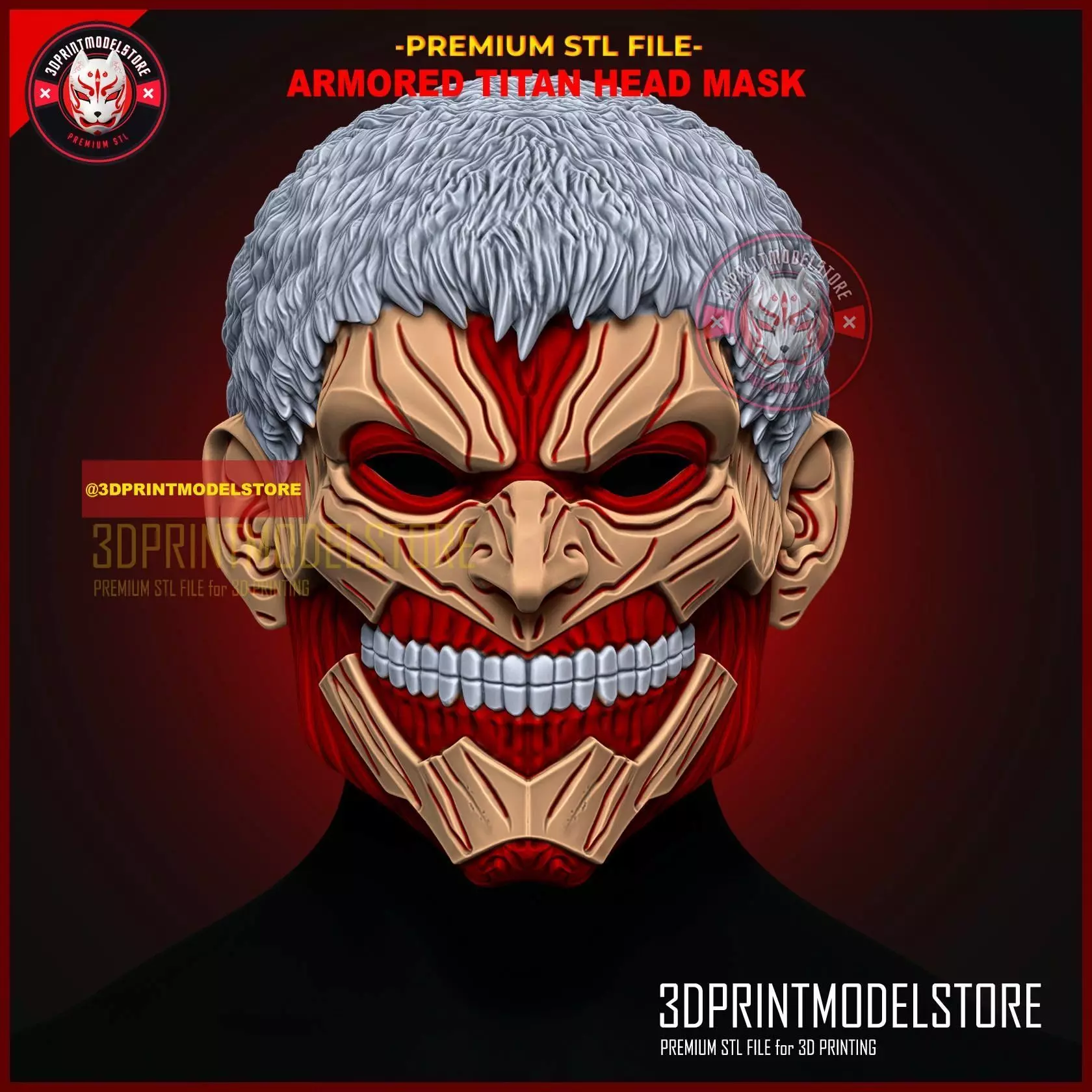 Armored Titan Head Mask - Reiner Attack on Titan Cosplay Helmet 3D print model