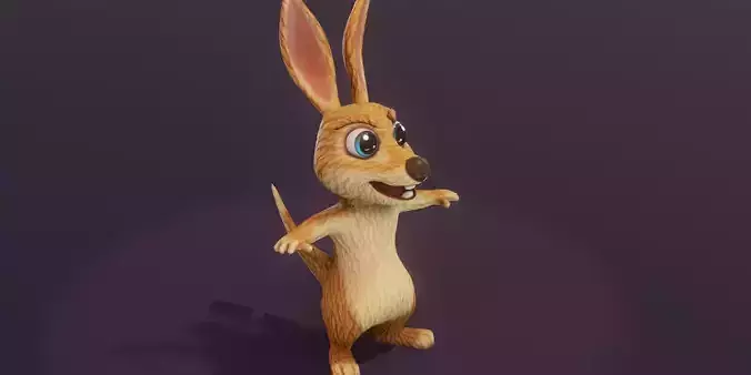 Cartoon Kangaroo 3D Model