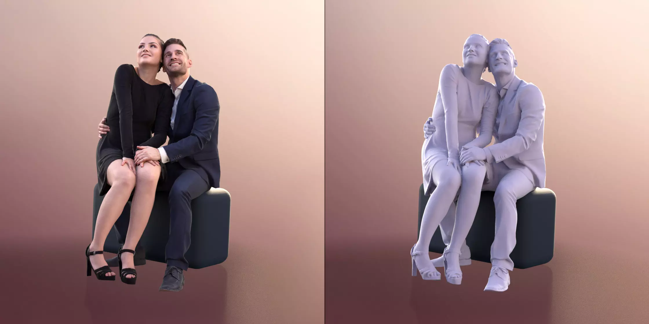 Sheona And Tony 10628 Sitting Elegant Couple Free 3D model_3