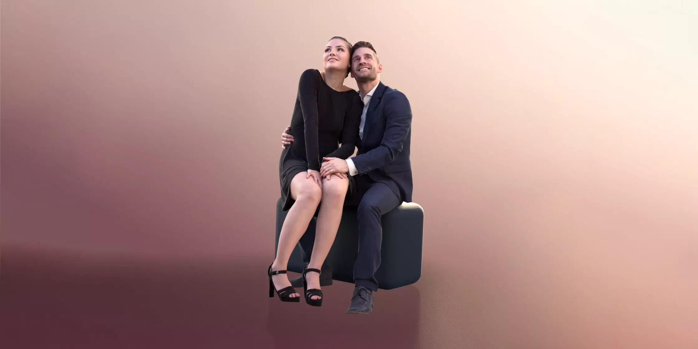 Sheona And Tony 10628 Sitting Elegant Couple Free 3D model_1