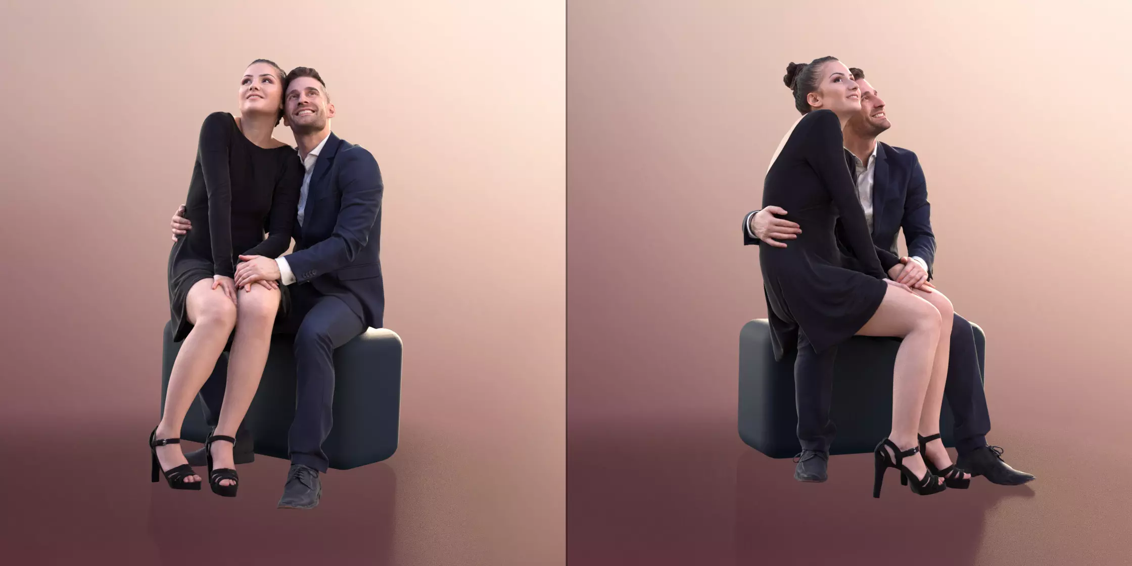 Sheona And Tony 10628 Sitting Elegant Couple Free 3D model_2