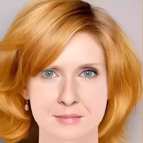 Cynthia Nixon Head - No Hair - Low poly head for game