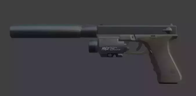 Glock 18 with Silencer and Laser