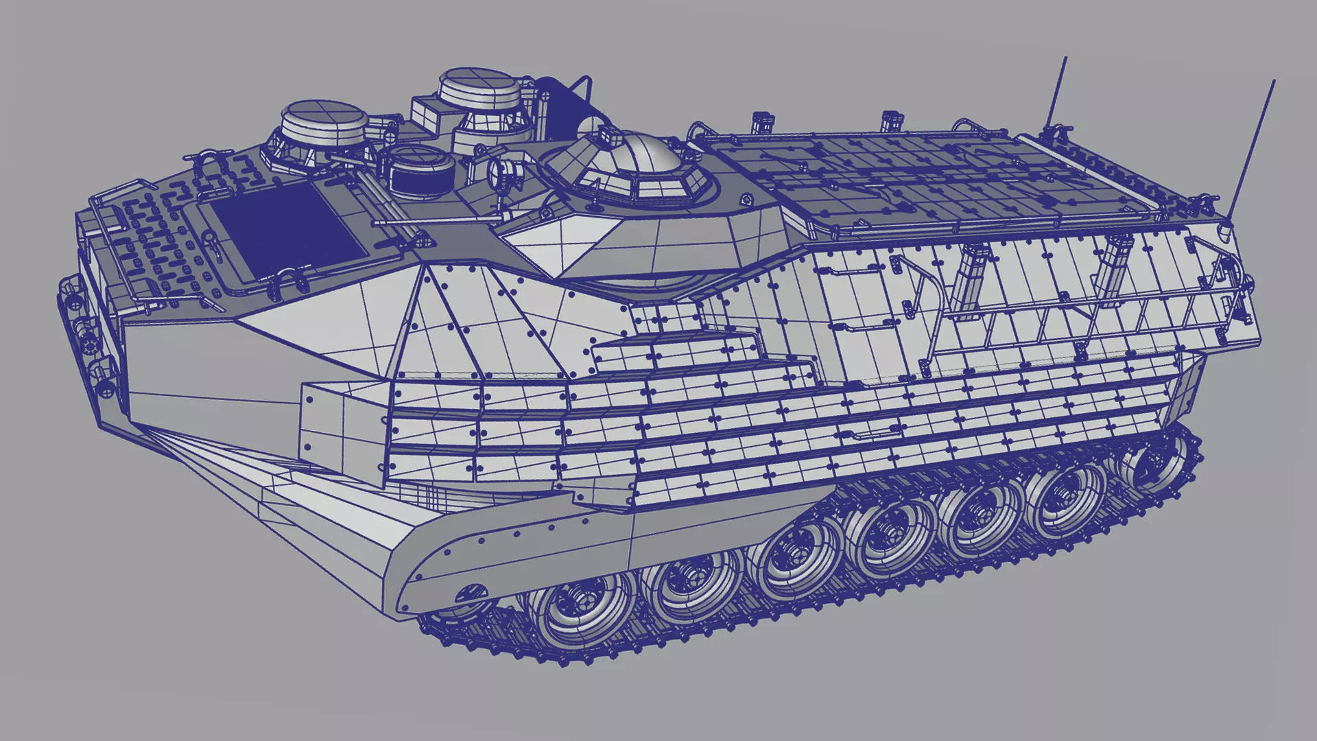 Landing Tracked Vehicle AAV7 3D model_15