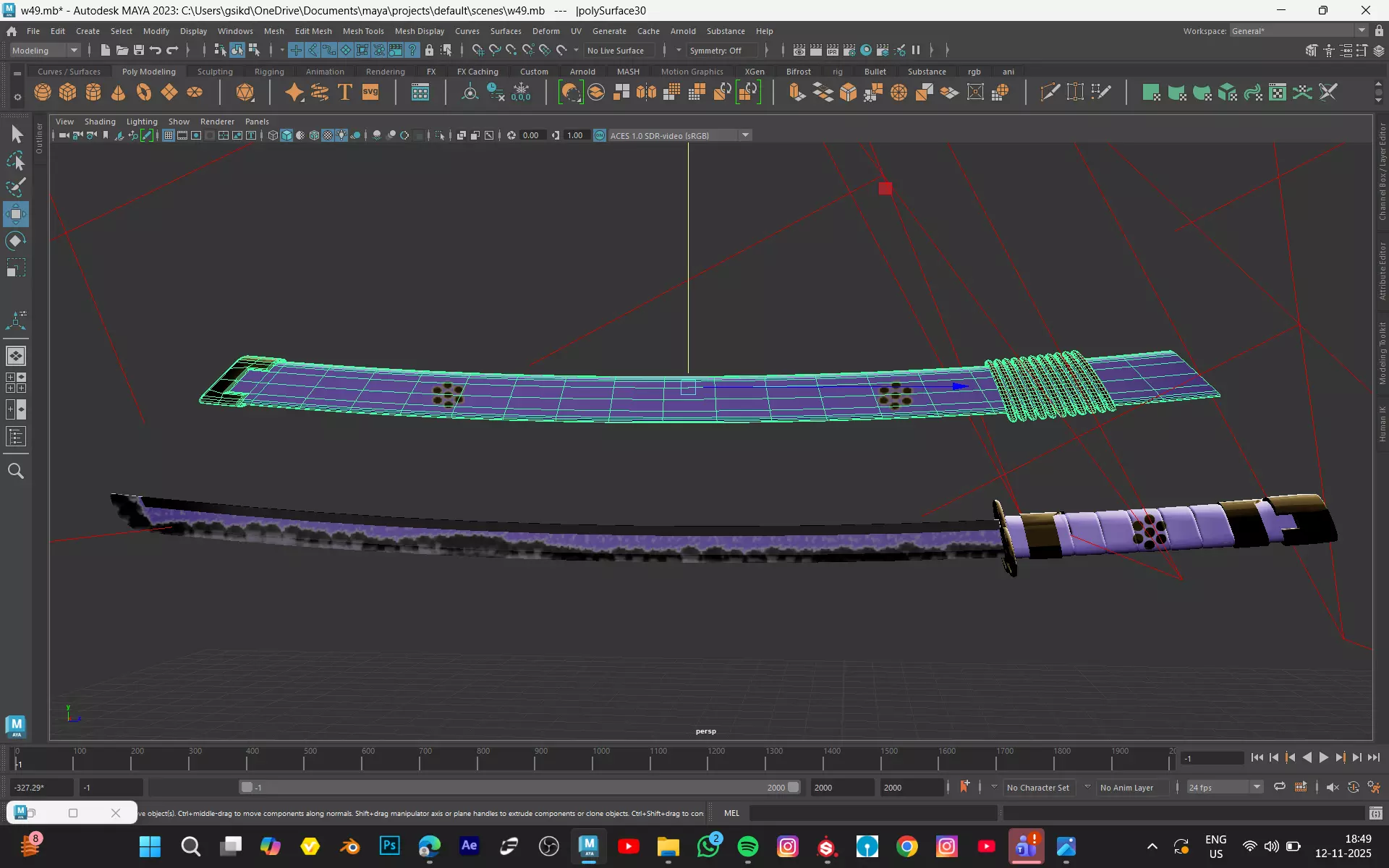 ENMA SWORD FROM ONEPIECE Low-poly 3D model_1