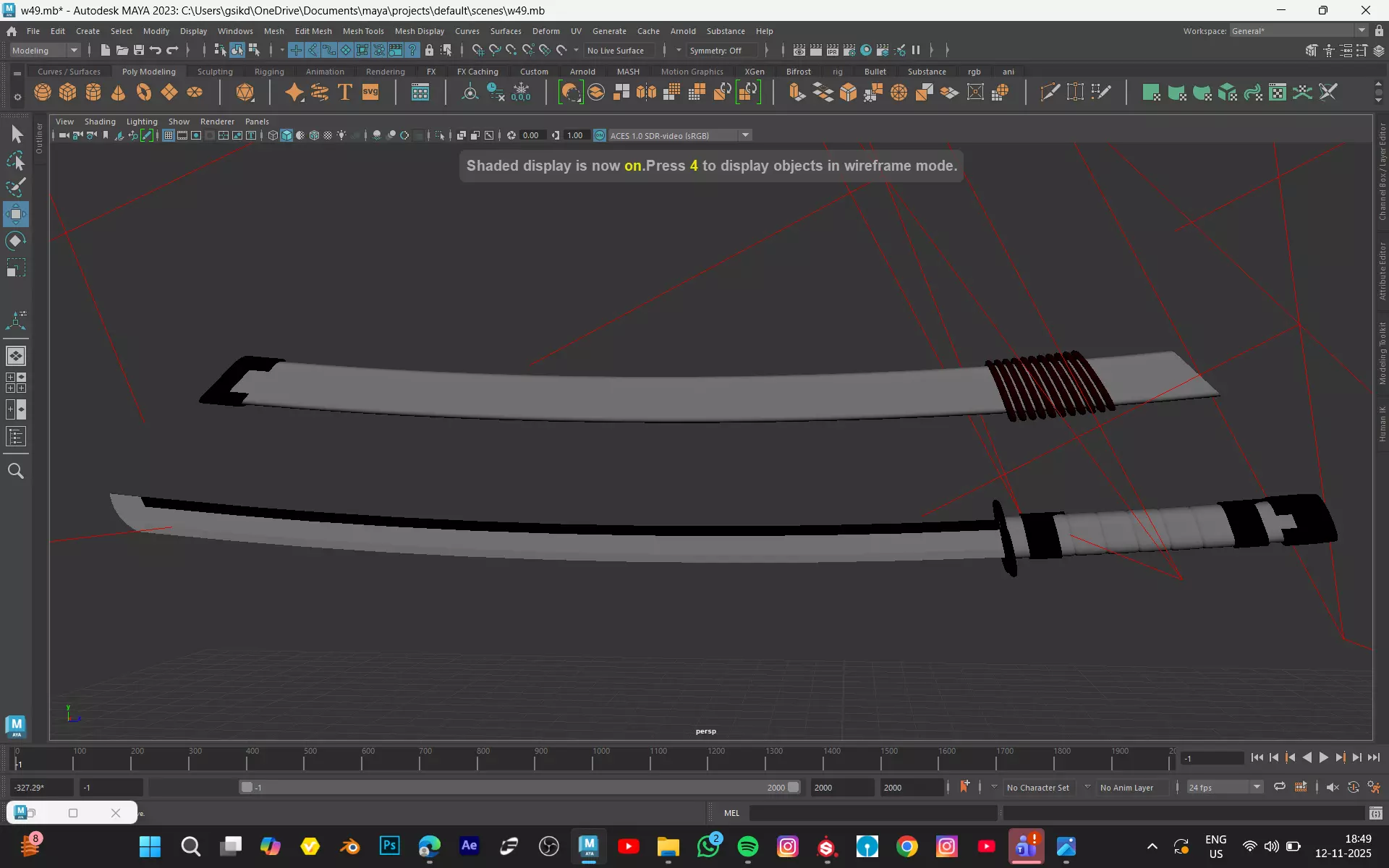 ENMA SWORD FROM ONEPIECE Low-poly 3D model_3