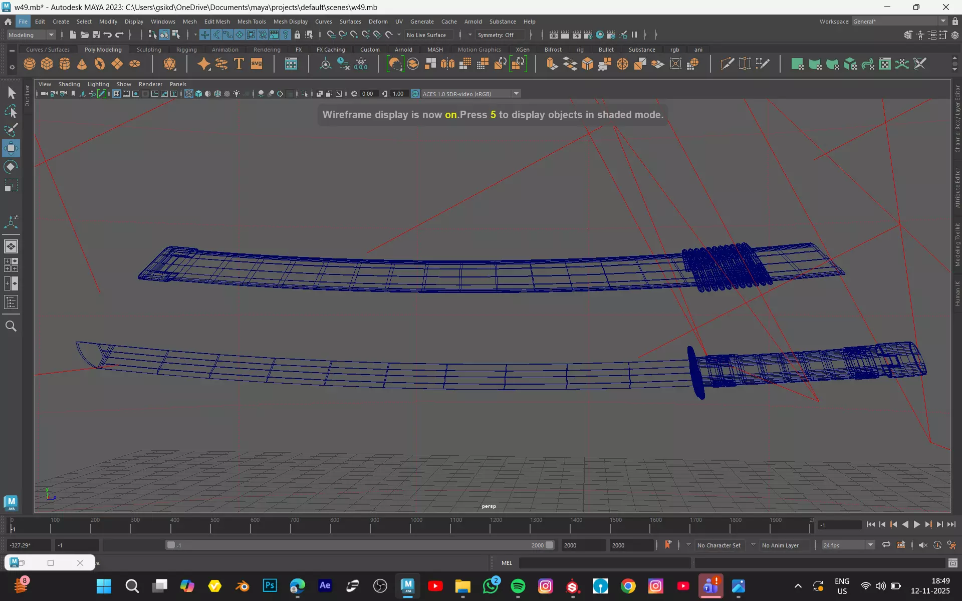 ENMA SWORD FROM ONEPIECE Low-poly 3D model_4