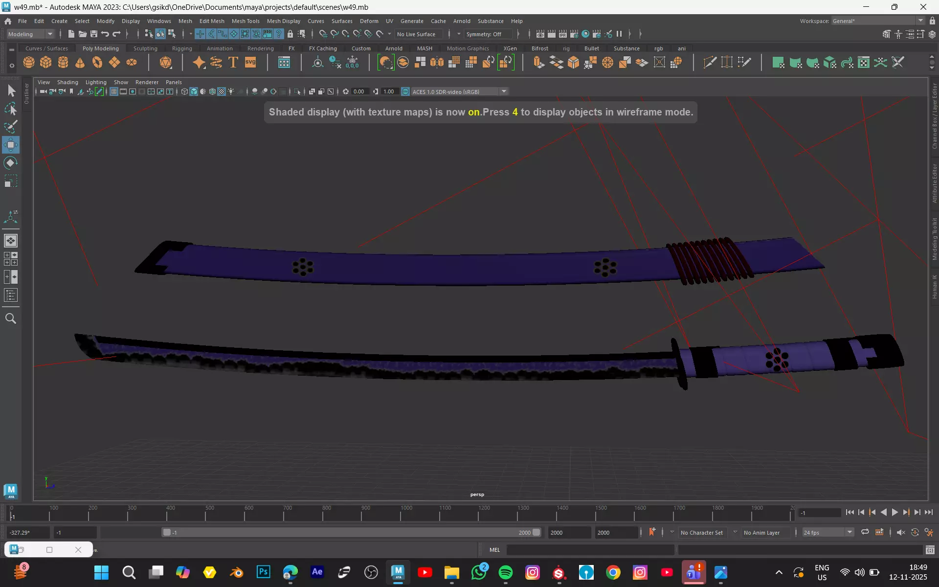 ENMA SWORD FROM ONEPIECE Low-poly 3D model_2