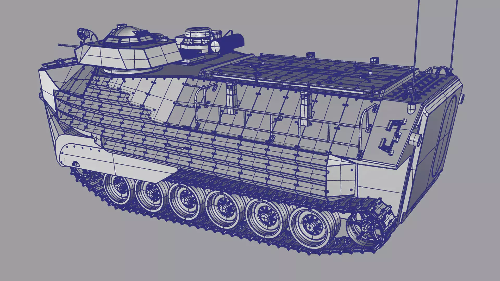 Amphibious Tracked Vehicle AAV7 3D model_16
