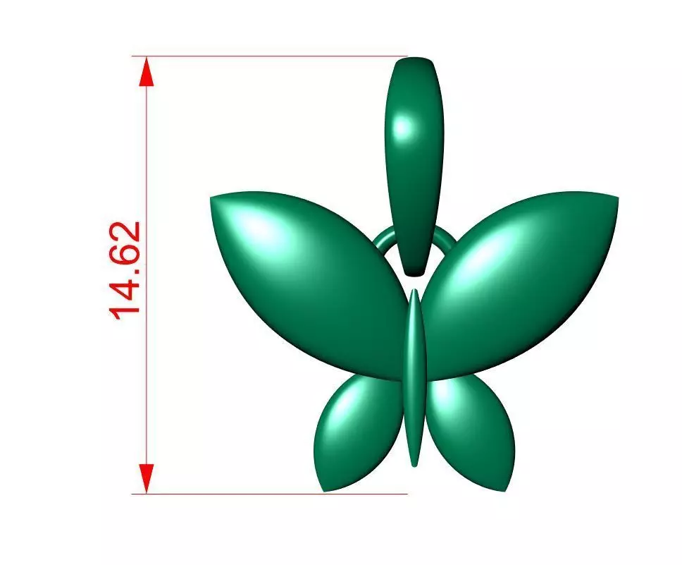 ButterFly Pendant 3D print model_8