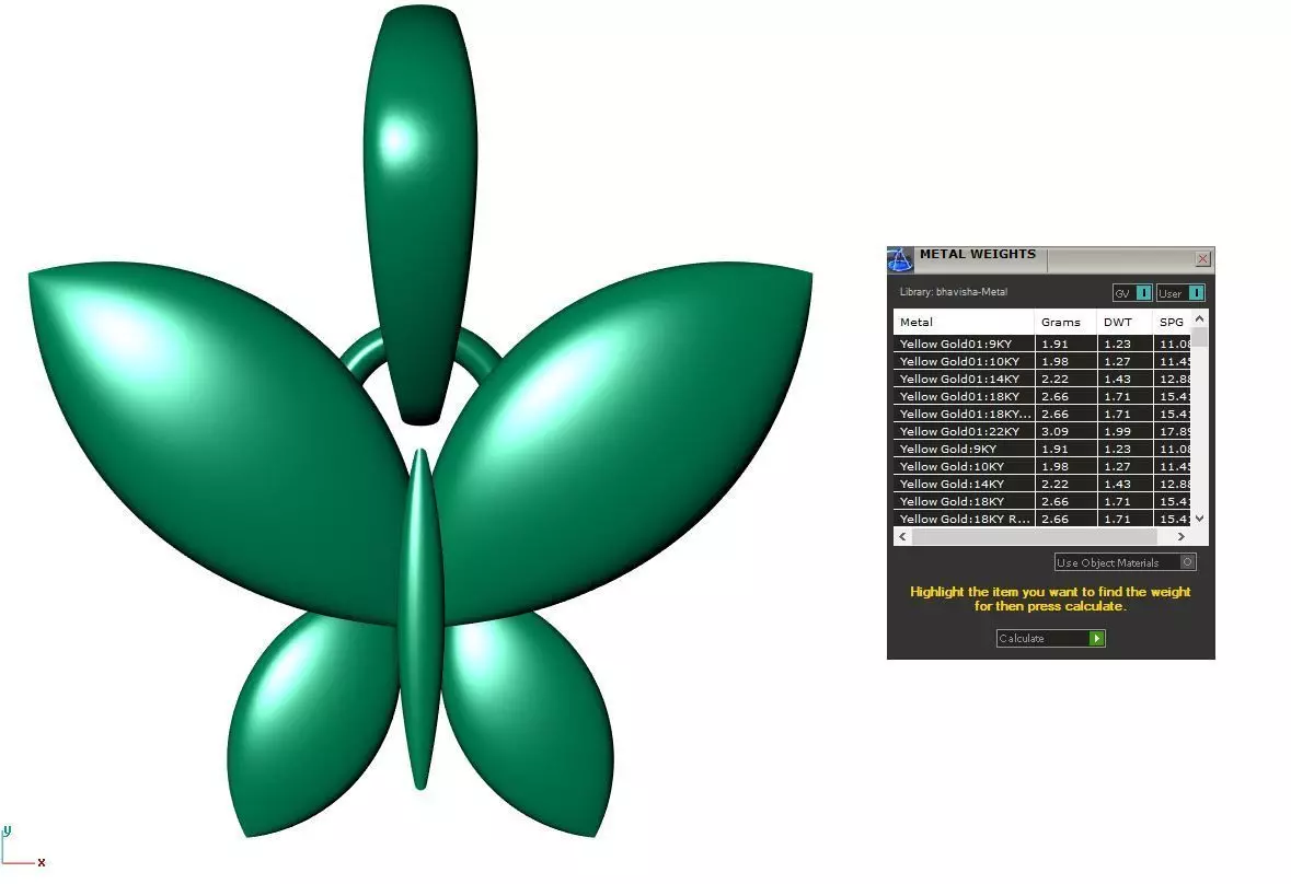 ButterFly Pendant 3D print model_7