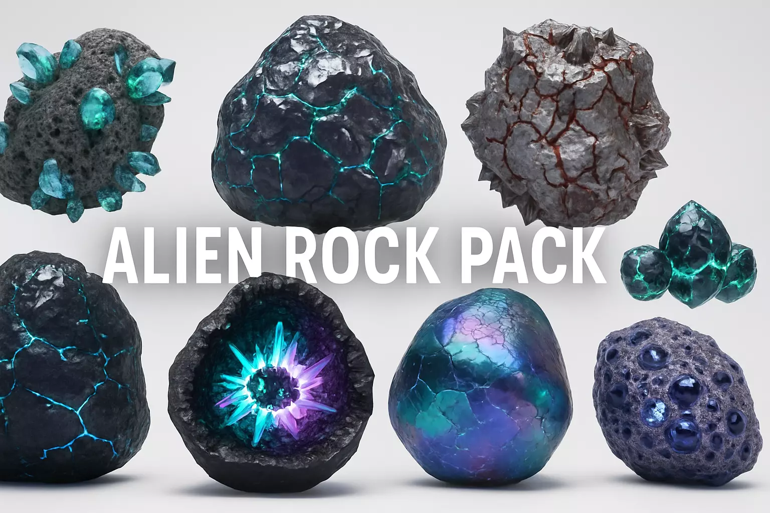 Alien Rock Pack Vol 6 Low-poly 3D model_0