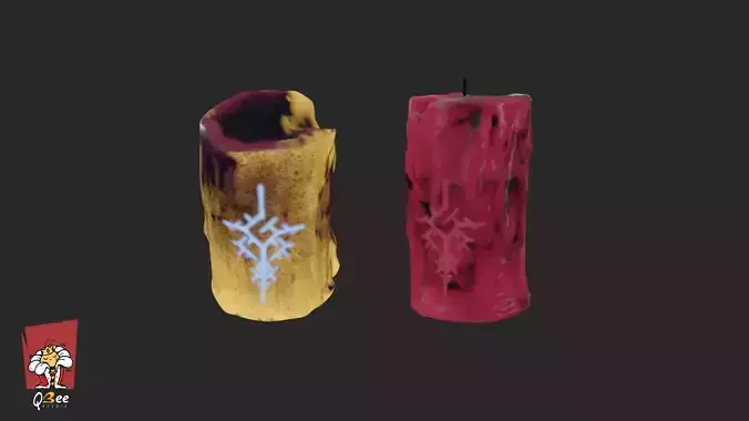 Stylized Ceremonial Candle Multiple Asset