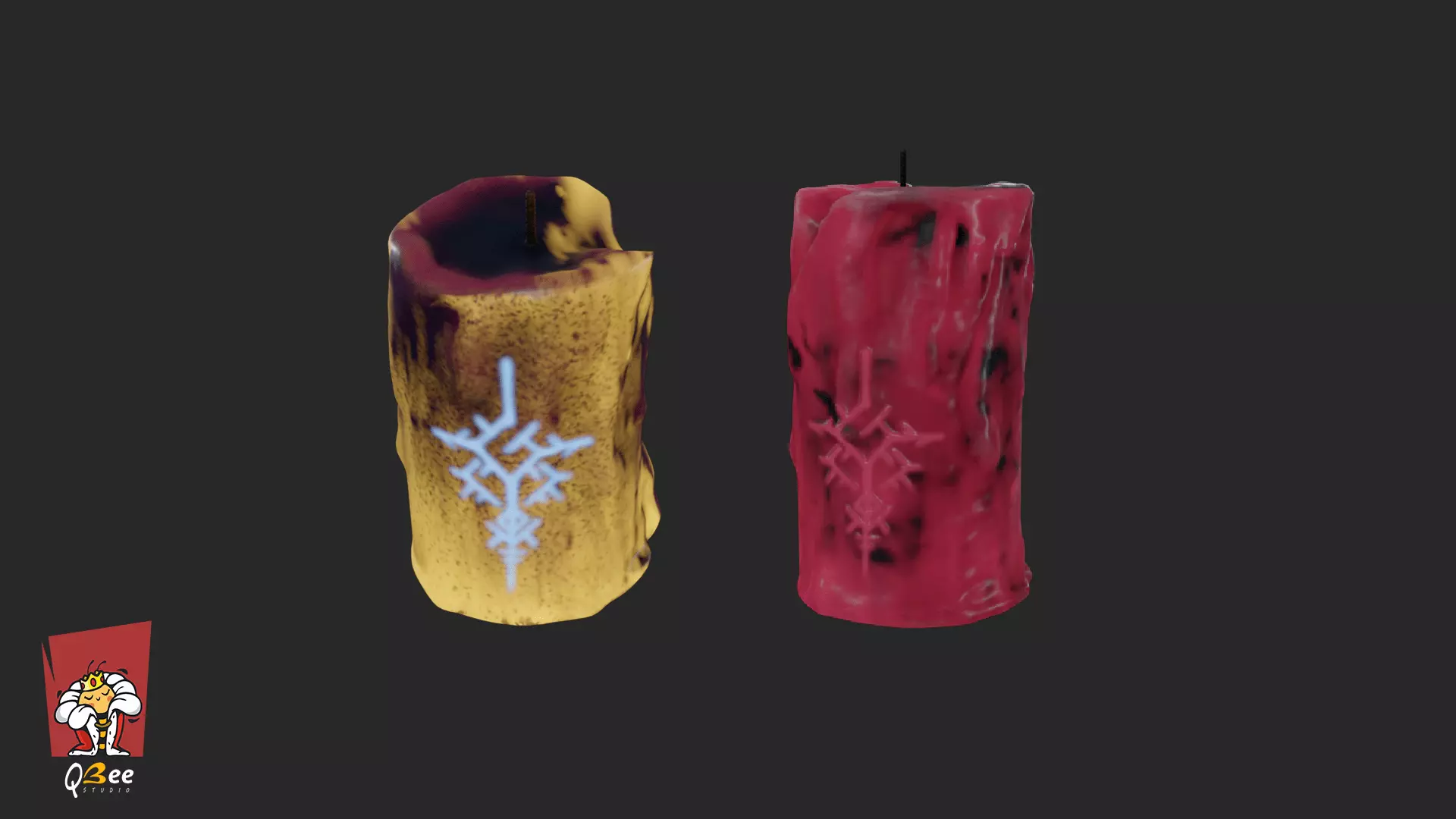 Stylized Ceremonial Candle Multiple Asset Low-poly 3D model_0