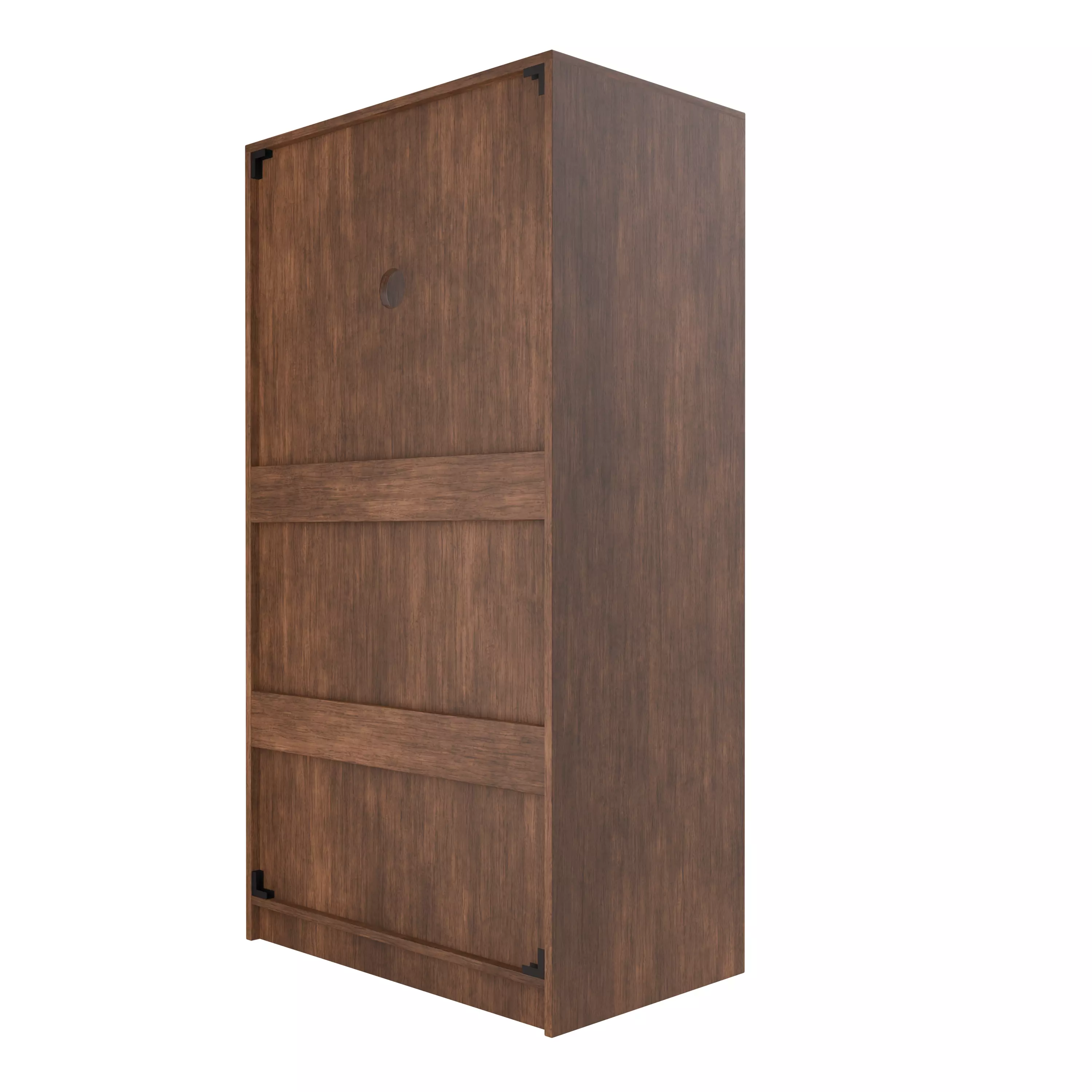Modern Wooden Storage Cabinet with Decorative Pattern Low-poly 3D model_6