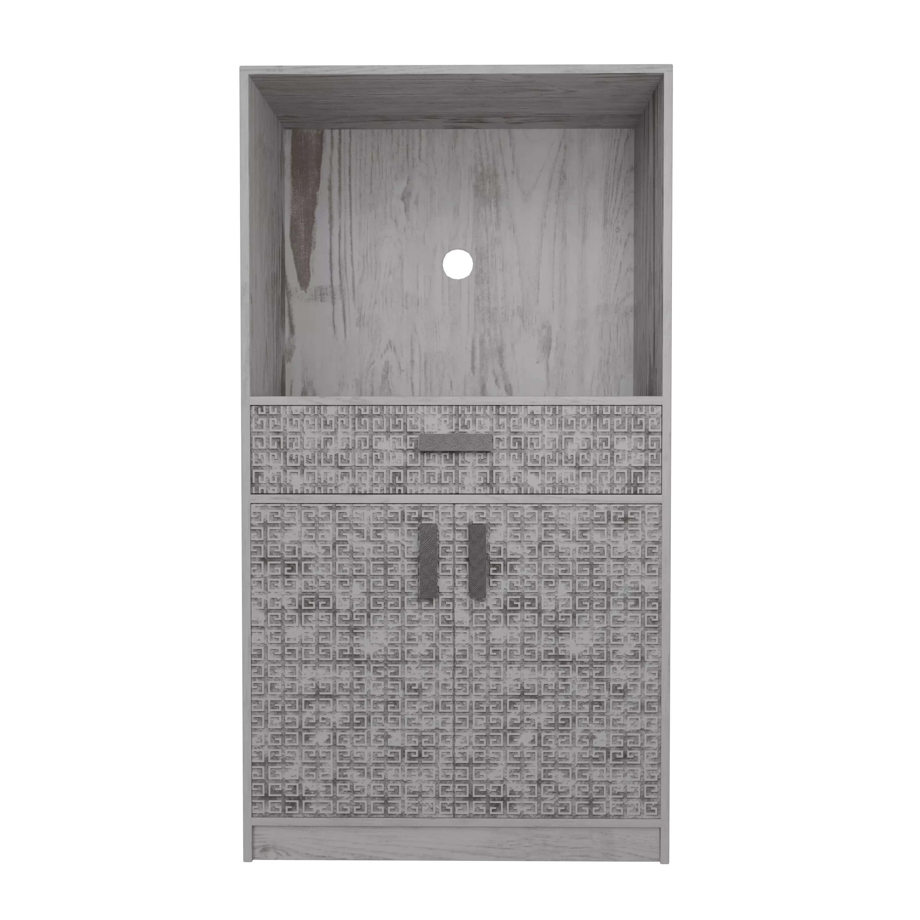 Modern Wooden Storage Cabinet with Decorative Pattern Low-poly 3D model_13