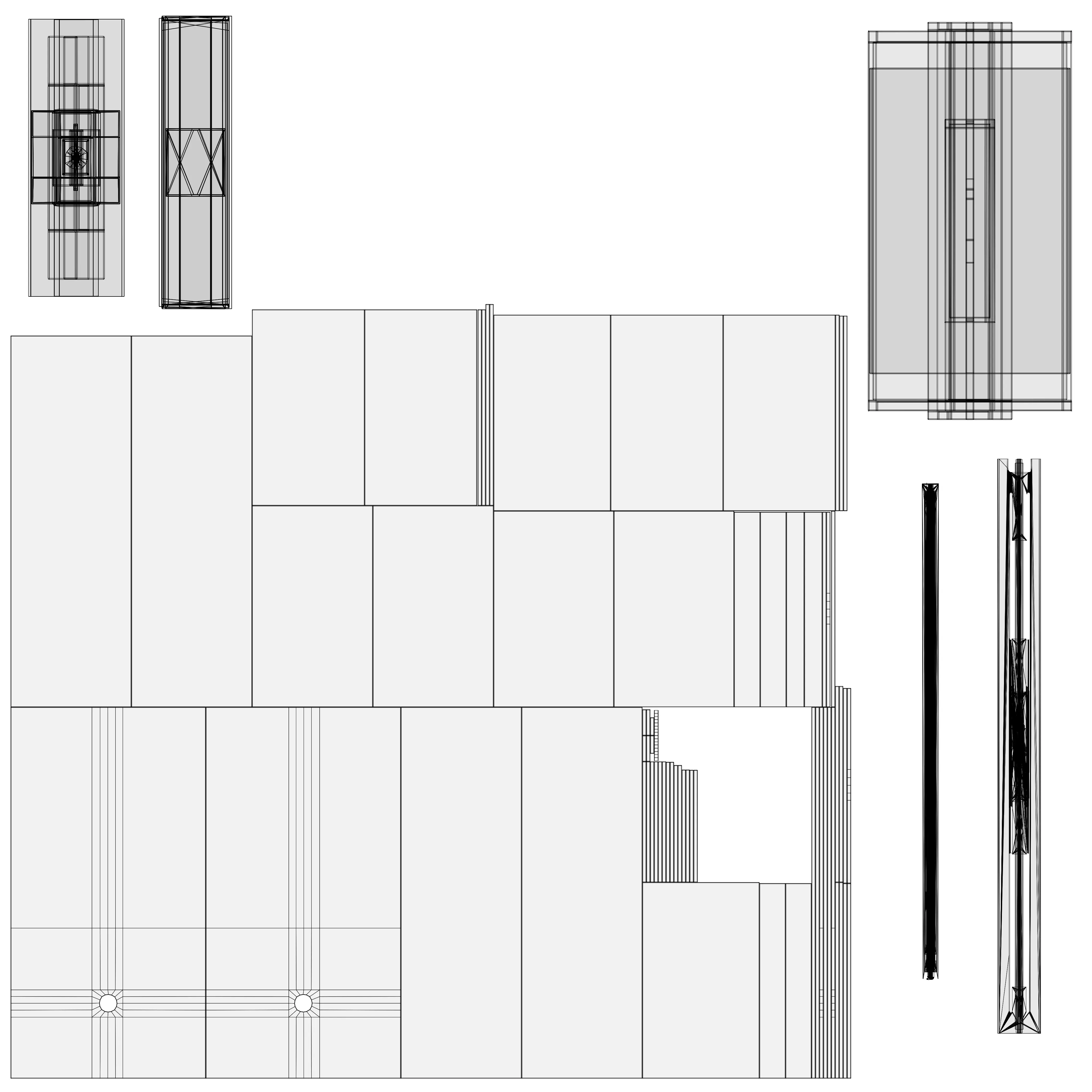 Modern Wooden Storage Cabinet with Decorative Pattern Low-poly 3D model_17