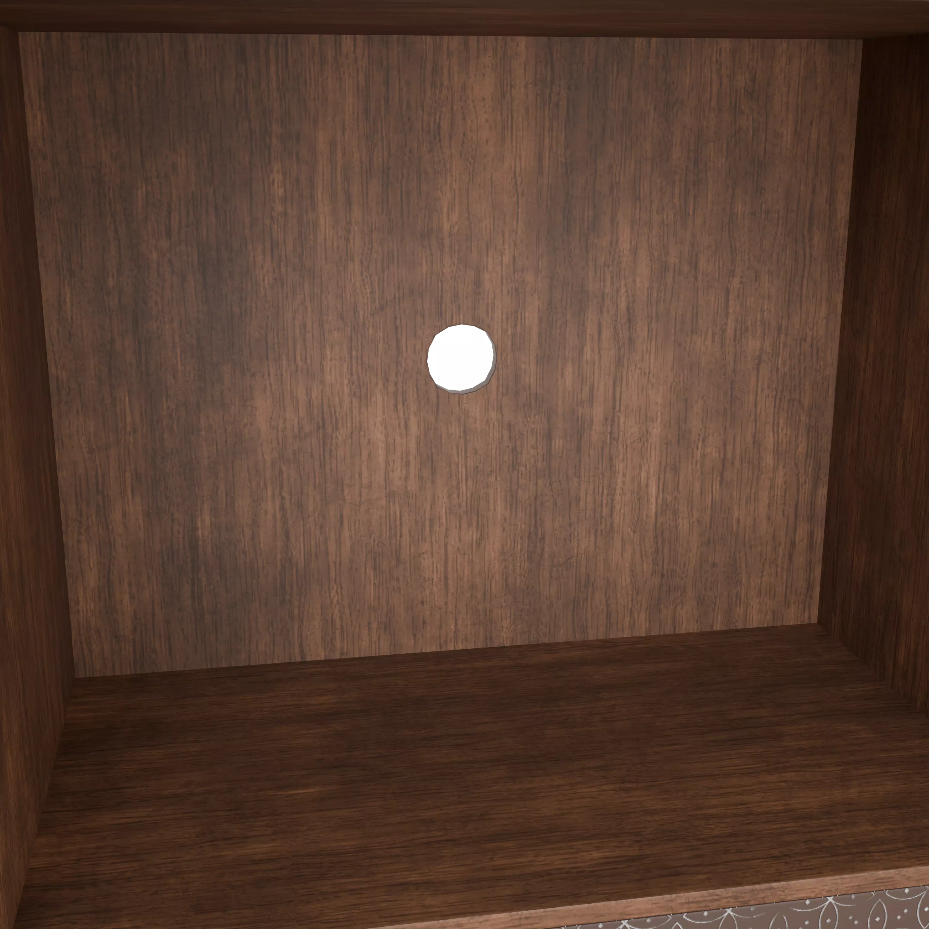 Modern Wooden Storage Cabinet with Decorative Pattern Low-poly 3D model_11