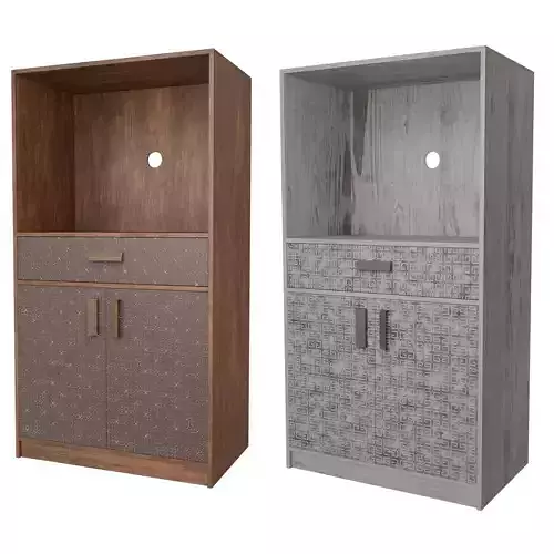 Modern Wooden Storage Cabinet with Decorative Pattern