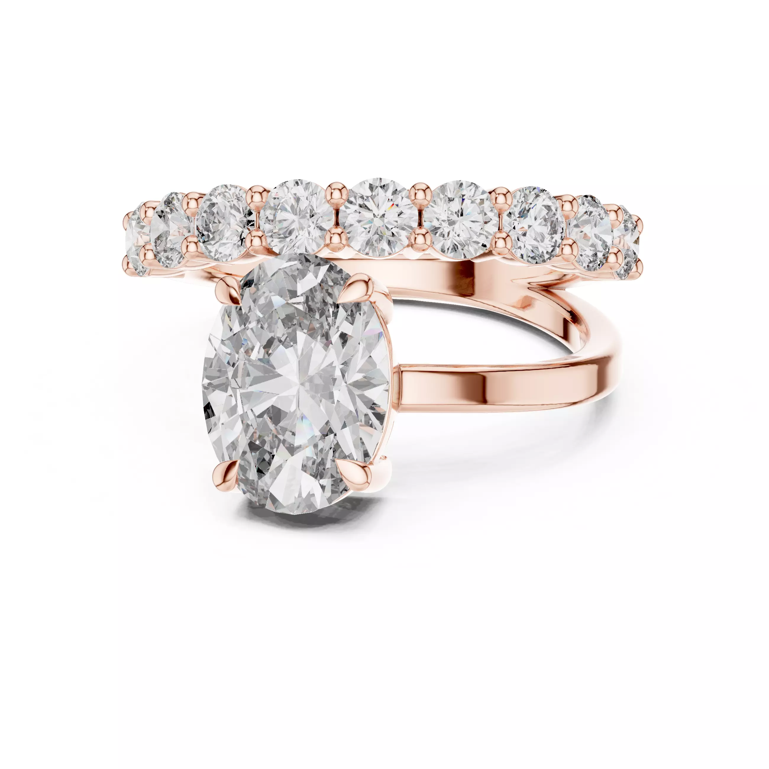 Oval Diamond Solitaire Ring 3D print model