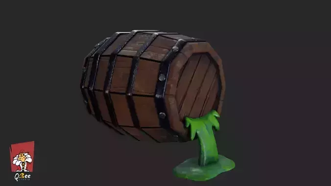 Stylized Potion Spilling Barrel