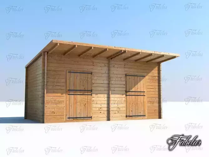 Stables wooden shed with roof
