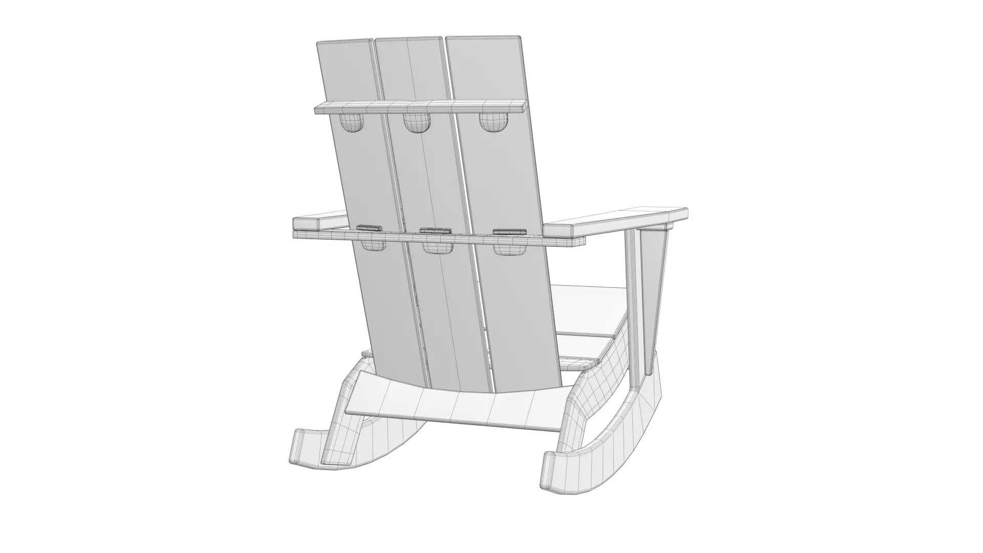 Adirondack Rocker recyclable 3D model_7
