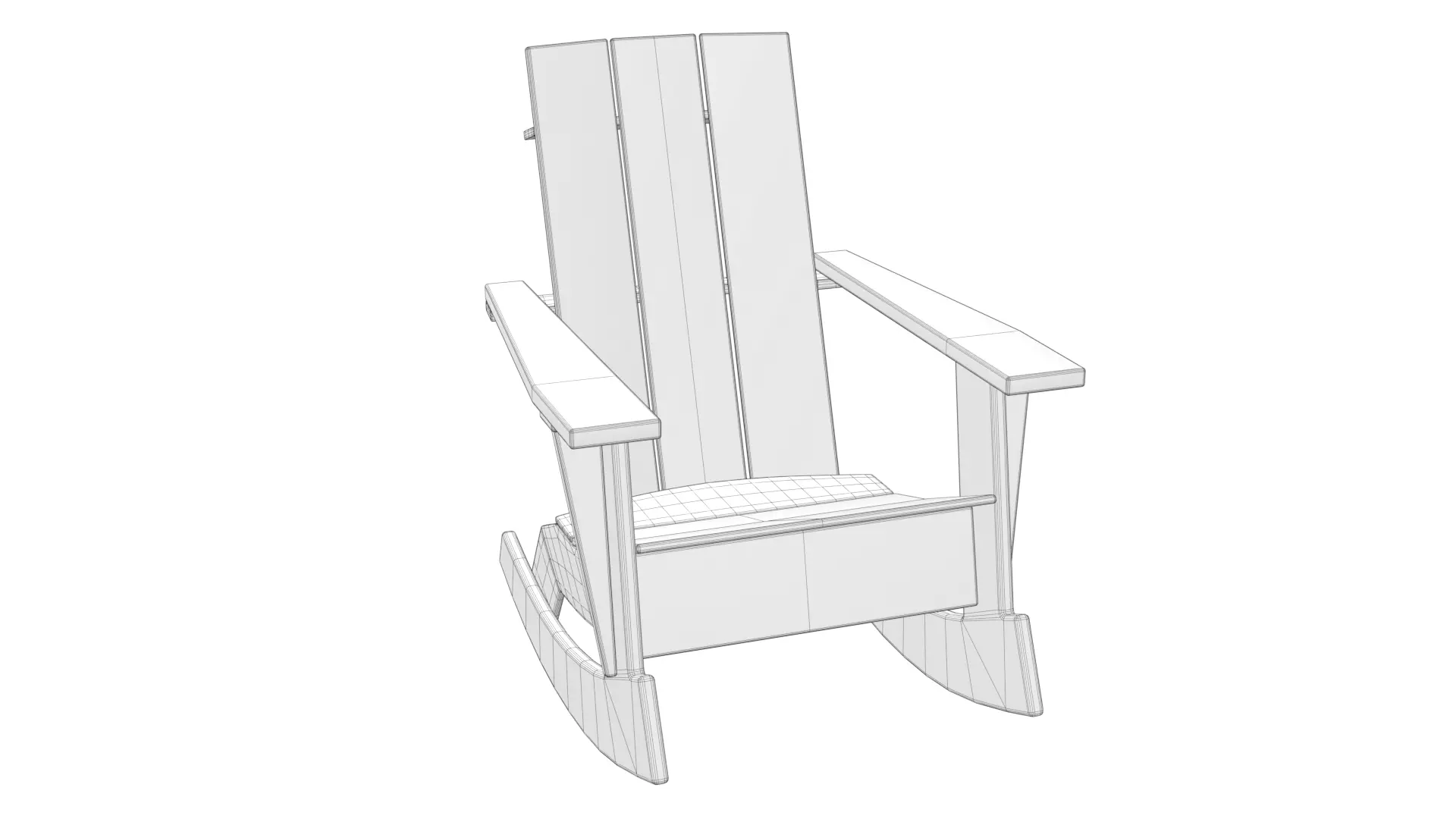Adirondack Rocker recyclable 3D model_6