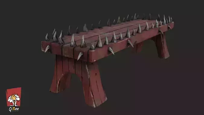 Stylized Spike Studded Bench