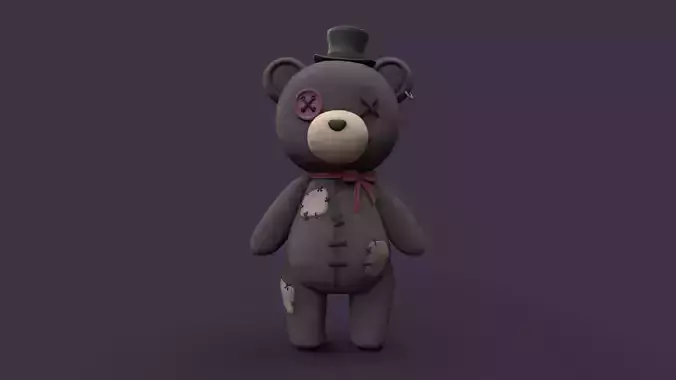 Dark Stylized Teddy Bear 3D Model