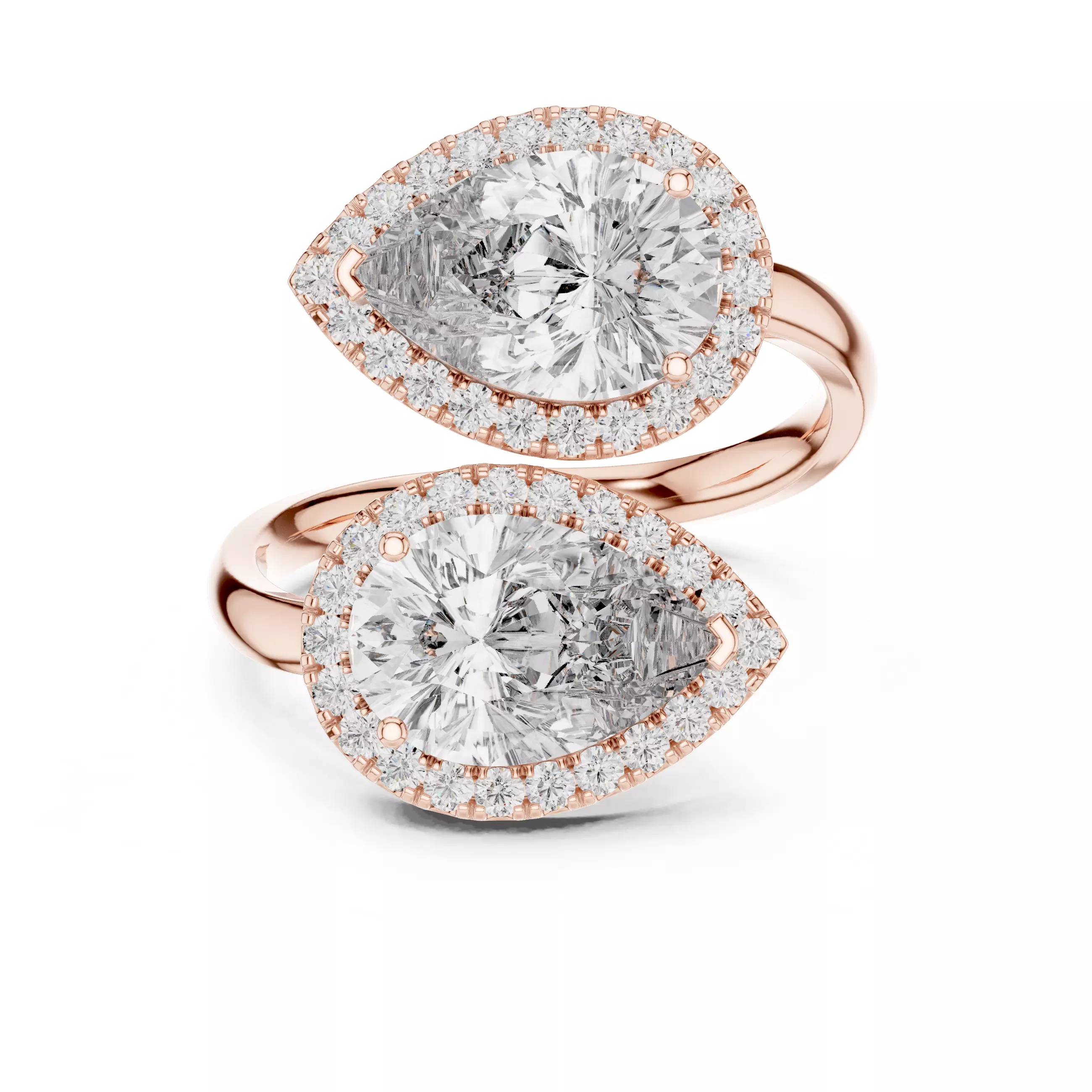 Pear Diamond Solitaire Ring 3D print model