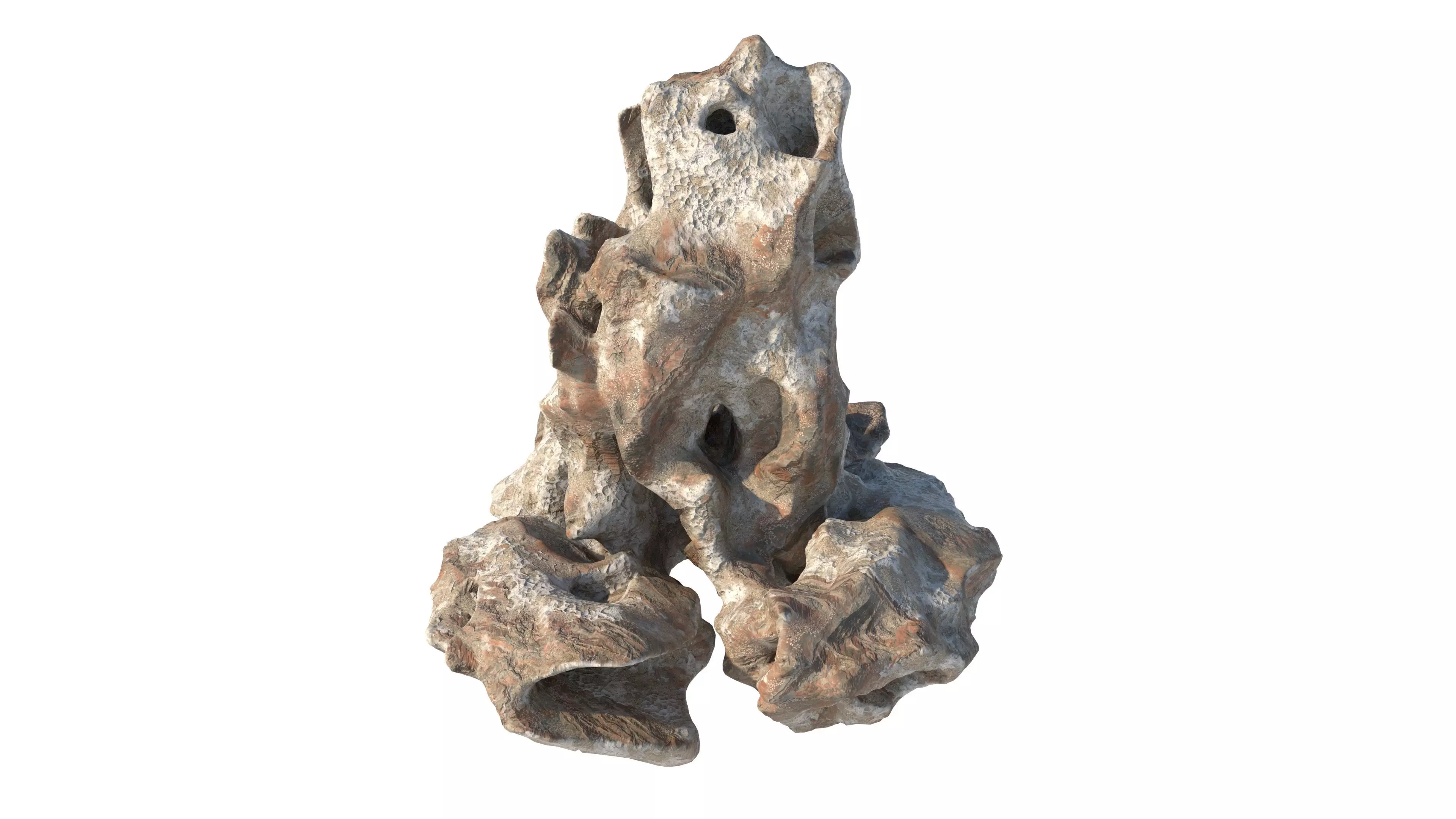 natural coral red rock Low-poly 3D model