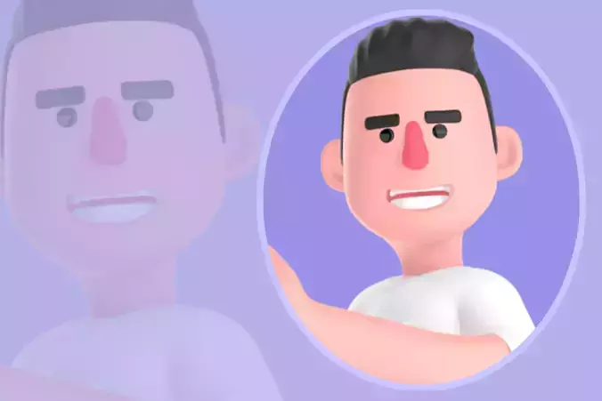 Stylized 3D Male Photographer Moving Forward - Cartoon Character