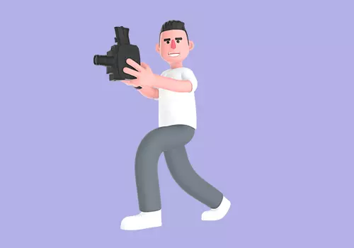 Stylized 3D Male Photographer Moving Forward - Cartoon Character 3D model_1