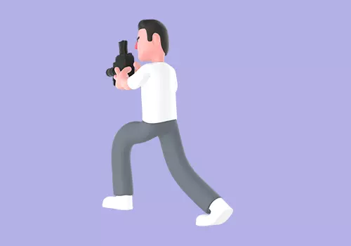 Stylized 3D Male Photographer Moving Forward - Cartoon Character 3D model_2