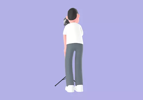 Stylized 3D Male Photographer Adjusting Studio Light - Cartoon 3D model_3