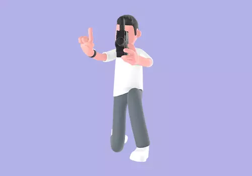 Stylized 3D Male Photographer Giving Signal - Cartoon Character 3D model_1