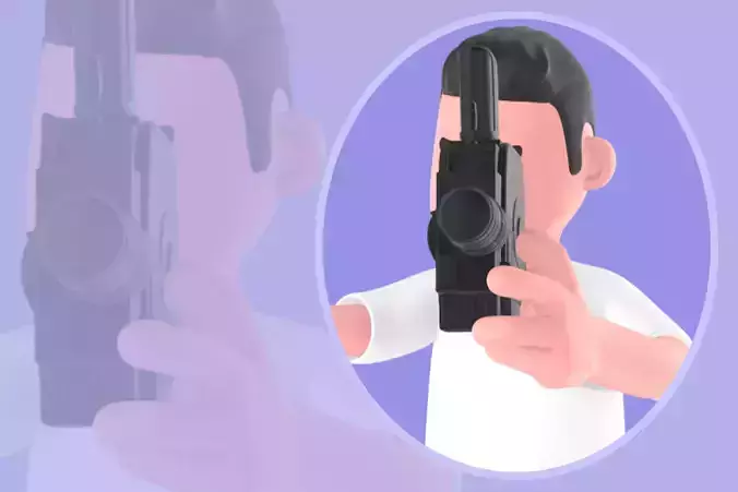 Stylized 3D Male Photographer Giving Signal - Cartoon Character